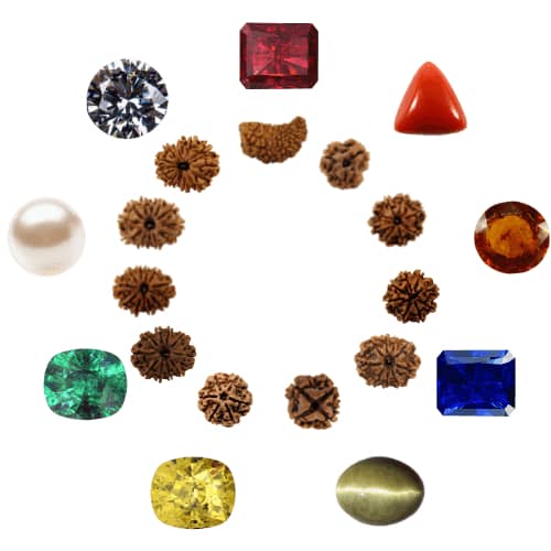 Gemstones and Rudraksha